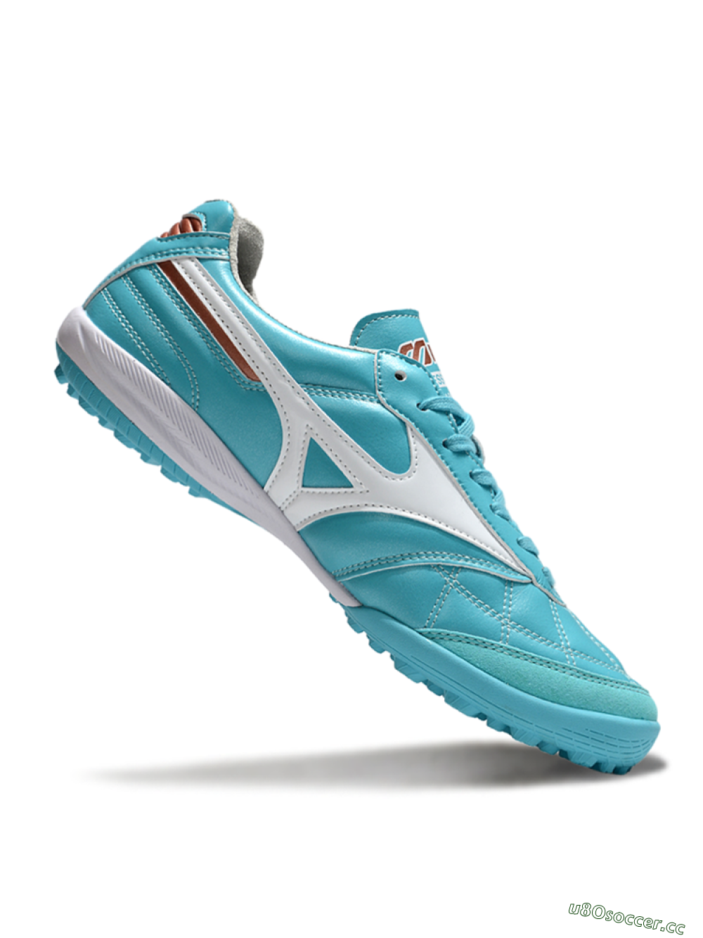 Men's Mizuno Morelia Neo 4 TF Artificial Turf Low-Tops Football Shoes - Jade/White/Red 4