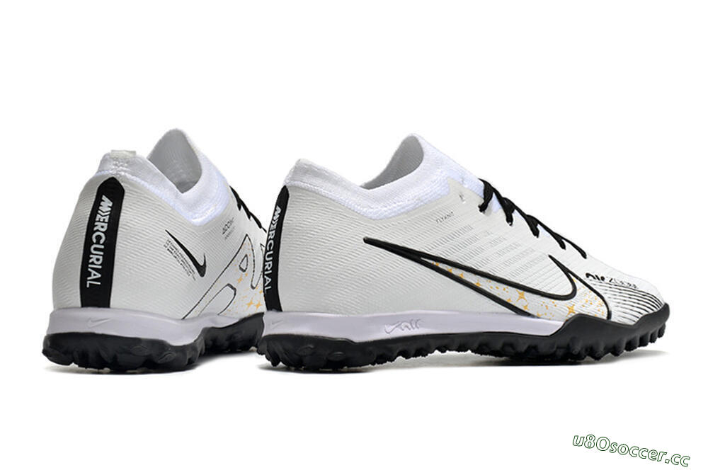 Men's Nike Air Zoom Mercurial Vapor 15 Elite TF Artificial Turf Low-Tops Football Shoes - White/Black/Yellow 6