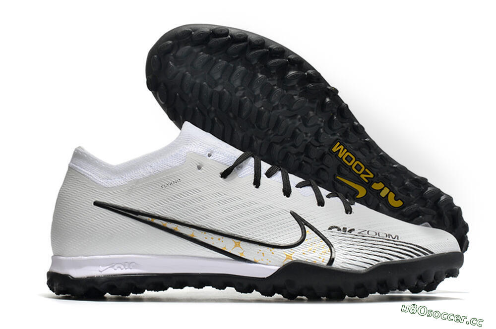 Men's Nike Air Zoom Mercurial Vapor 15 Elite TF Artificial Turf Low-Tops Football Shoes - White/Black/Yellow 2