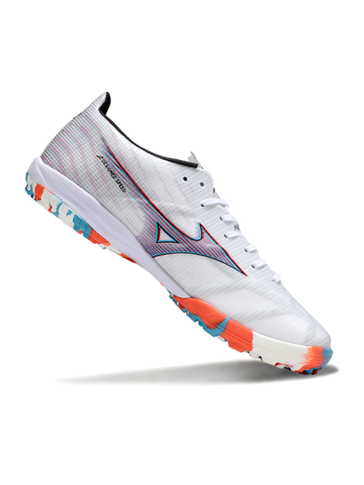 Men's Mizuno Morelia Alpha Beta TF Artificial Turf Low-Tops Football Shoes - White/Blue/Red