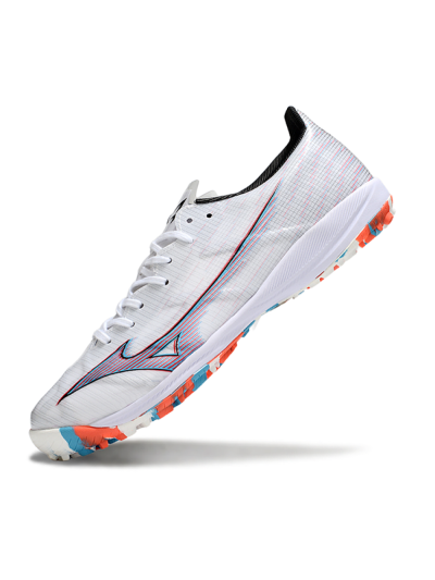 Men's Mizuno Morelia Alpha Beta TF Artificial Turf Low-Tops Football Shoes - White/Blue/Red