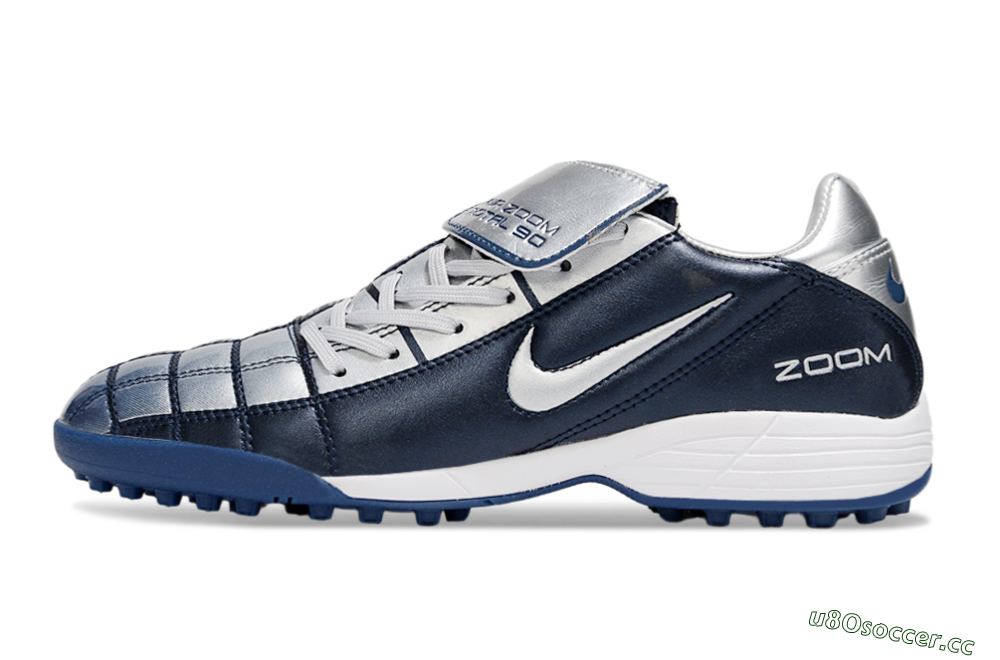 Men's Nike Air Zoom Total 90 III TF Artificial Turf Low-Tops Football Shoes - Blue/Silver/White 0