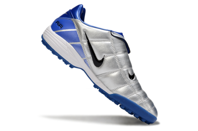 Men's Nike Air Zoom Total 90 III TF Artificial Turf Low-Tops Football Shoes - Silver/Blue/Black