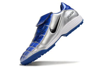 Men's Nike Air Zoom Total 90 III TF Artificial Turf Low-Tops Football Shoes - Silver/Blue/Black