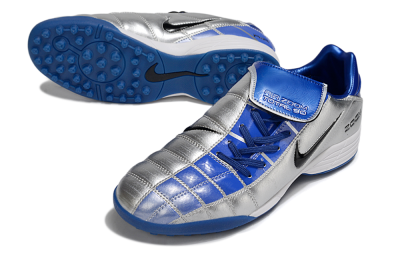 Men's Nike Air Zoom Total 90 III TF Artificial Turf Low-Tops Football Shoes - Silver/Blue/Black