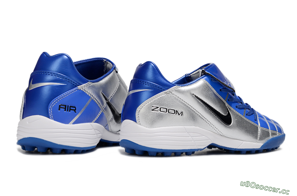 Men's Nike Air Zoom Total 90 III TF Artificial Turf Low-Tops Football Shoes - Silver/Blue/Black 6