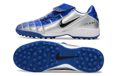 Men's Nike Air Zoom Total 90 III TF Artificial Turf Low-Tops Football Shoes - Silver/Blue/Black