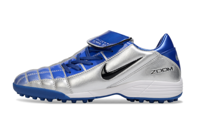 Men's Nike Air Zoom Total 90 III TF Artificial Turf Low-Tops Football Shoes - Silver/Blue/Black