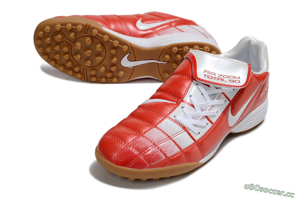 Men's Nike Air Zoom Total 90 III TF Artificial Turf Low-Tops Football Shoes - Red/White/Brown 3