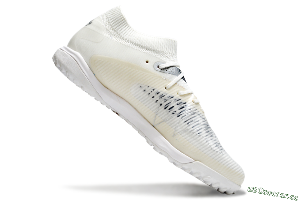 Men's Puma Future 8 Ultimate TF Artificial Turf Low-Tops Football Shoes - Beige/Silver/White 4