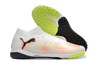 Men's Puma Future 8 Ultimate TF Artificial Turf Low-Tops Football Shoes - Beige/Red/Yellow
