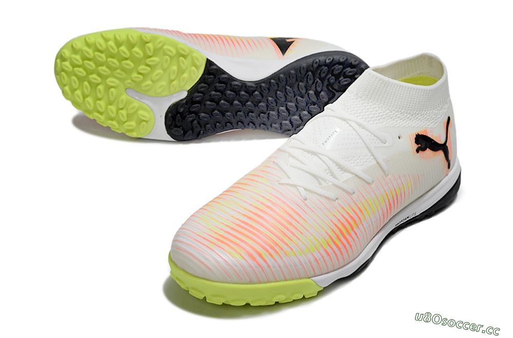 Men's Puma Future 8 Ultimate TF Artificial Turf Low-Tops Football Shoes - Beige/Red/Yellow 3