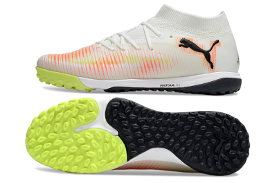 Men's Puma Future 8 Ultimate TF Artificial Turf Low-Tops Football Shoes - Beige/Red/Yellow