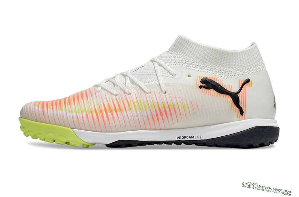 Men's Puma Future 8 Ultimate TF Artificial Turf Low-Tops Football Shoes - Beige/Red/Yellow 0