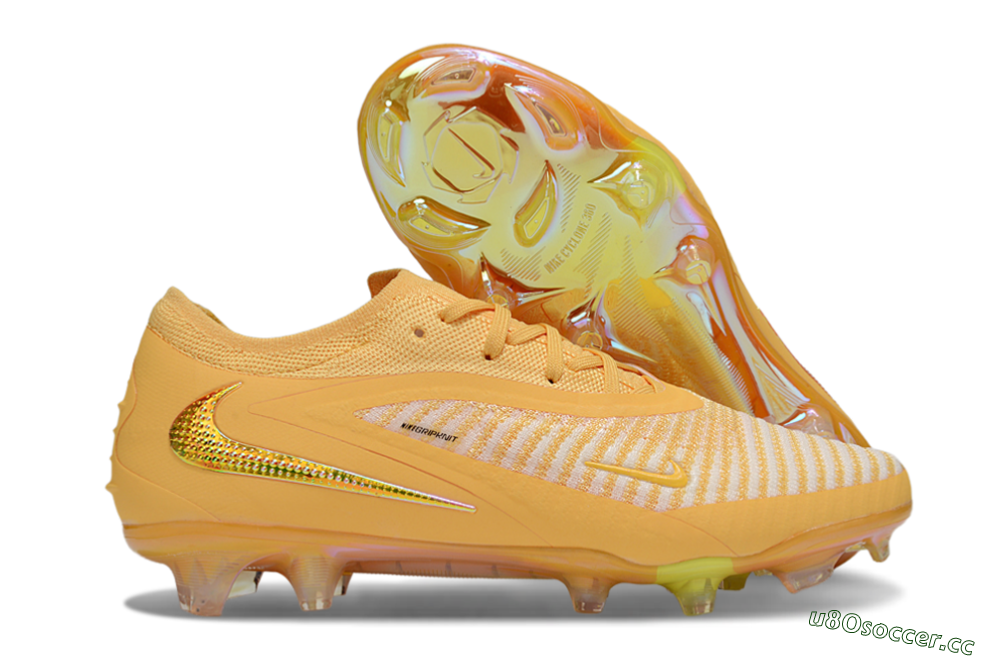 Men's Nike Phantom 6 Elite FG Firm Ground Low-Tops Football Boots - Yellow/White/Gold 2