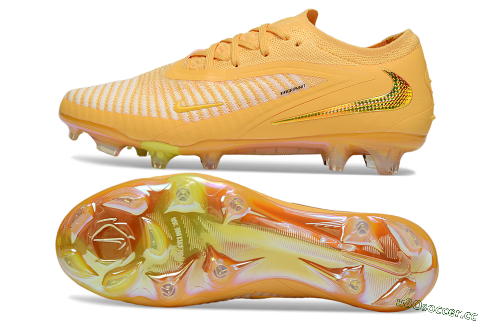 Men's Nike Phantom 6 Elite FG Firm Ground Low-Tops Football Boots - Yellow/White/Gold 1