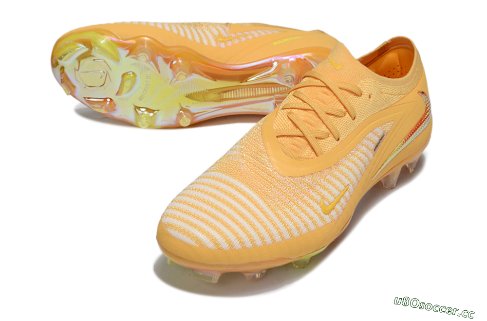 Men's Nike Phantom 6 Elite FG Firm Ground Low-Tops Football Boots - Yellow/White/Gold 3