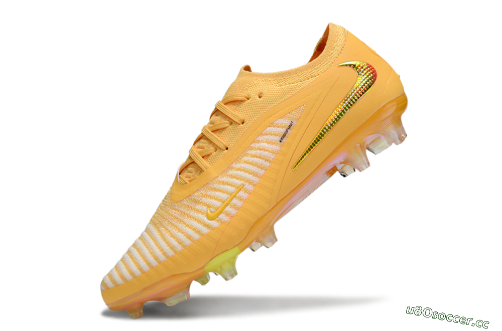 Men's Nike Phantom 6 Elite FG Firm Ground Low-Tops Football Boots - Yellow/White/Gold 5