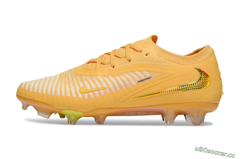 Men's Nike Phantom 6 Elite FG Firm Ground Low-Tops Football Boots - Yellow/White/Gold 0