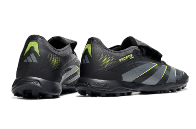 Men's Adidas Predator 25 Elite Foldover Tongue TF Artificial Turf Low-Tops Football Shoes - Black/Grey/Yellow