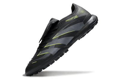 Men's Adidas Predator 25 Elite Foldover Tongue TF Artificial Turf Low-Tops Football Shoes - Black/Grey/Yellow
