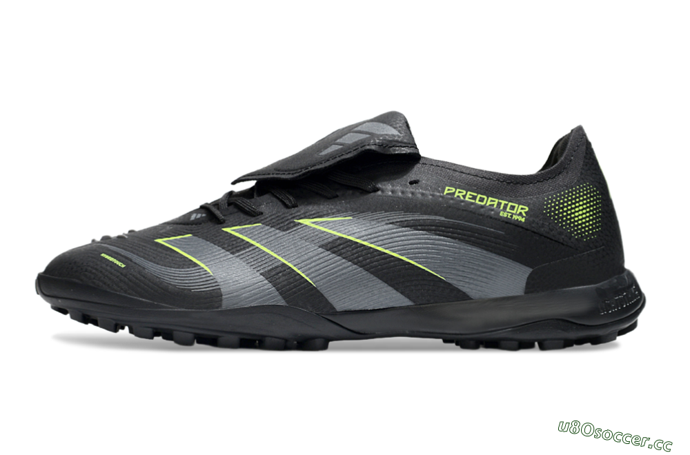Men's Adidas Predator 25 Elite Foldover Tongue TF Artificial Turf Low-Tops Football Shoes - Black/Grey/Yellow 0