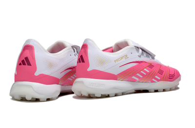 Men's Adidas Predator 25 Elite Foldover Tongue TF Artificial Turf Low-Tops Football Shoes - Pink/White/Gold