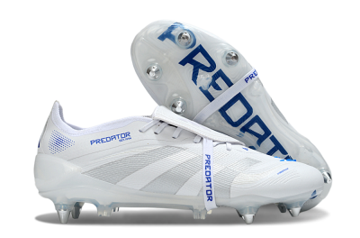 Men's Adidas Predator 25 Elite Foldover Tongue SG Soft Ground Low-Tops Football Boots - Beige/White/Blue
