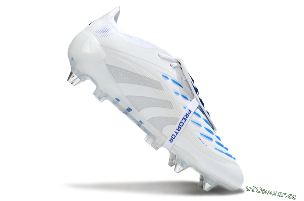 Men's Adidas Predator 25 Elite Foldover Tongue SG Soft Ground Low-Tops Football Boots - Beige/White/Blue 4