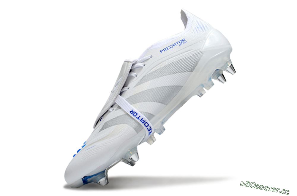 Men's Adidas Predator 25 Elite Foldover Tongue SG Soft Ground Low-Tops Football Boots - Beige/White/Blue 5
