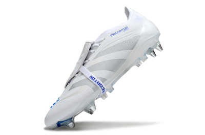 Men's Adidas Predator 25 Elite Foldover Tongue SG Soft Ground Low-Tops Football Boots - Beige/White/Blue