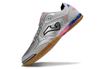 Men's Joma Top Flex IC Indoor & Futsal Low-Tops Football Shoes - Silver/Pink/Blue