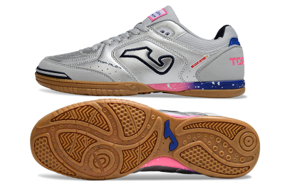 Men's Joma Top Flex IC Indoor & Futsal Low-Tops Football Shoes - Silver/Pink/Blue