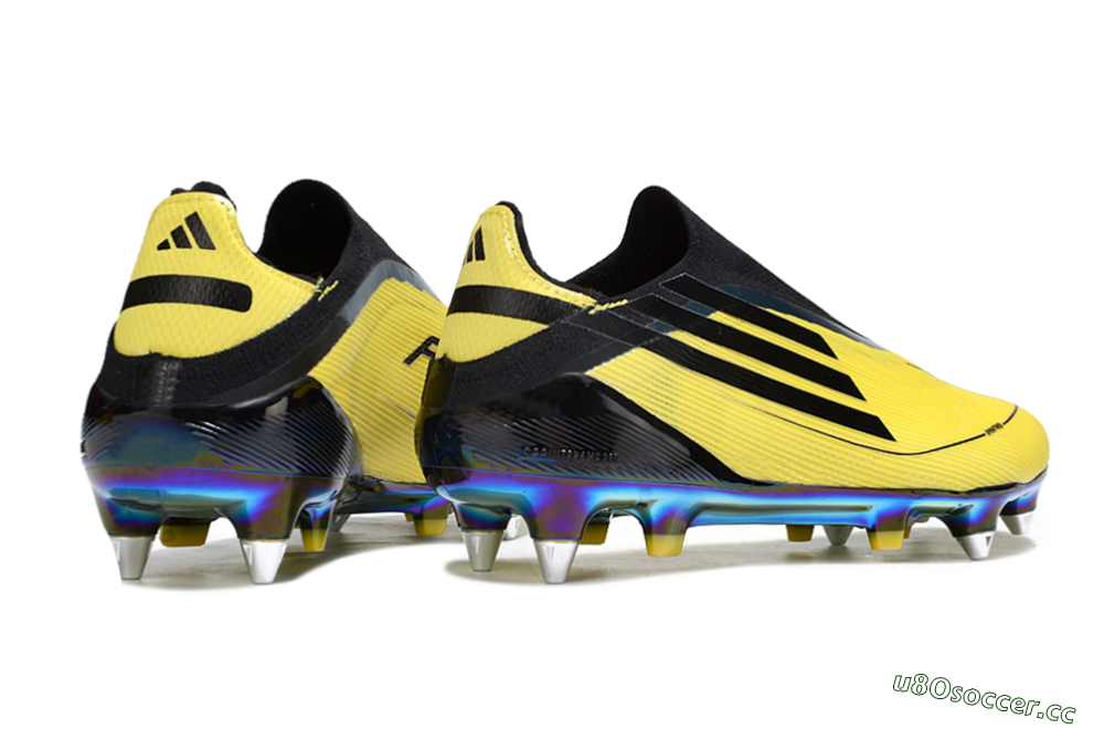 Men's Adidas F50 Elite Laceless SG Soft Ground Low-Tops Football Boots - Yellow/Black/Gold 6