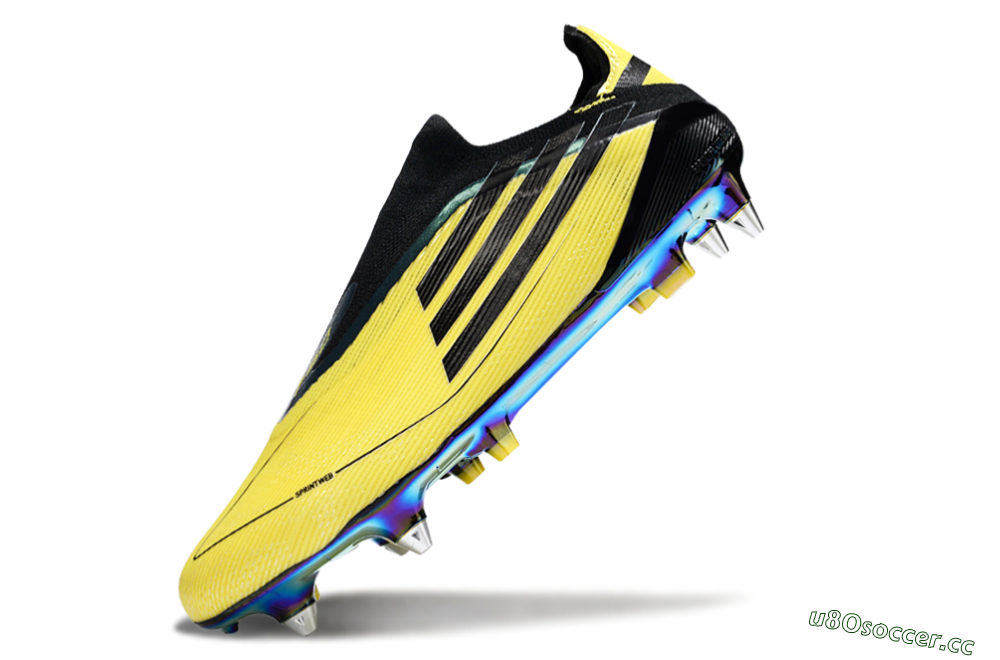 Men's Adidas F50 Elite Laceless SG Soft Ground Low-Tops Football Boots - Yellow/Black/Gold 5