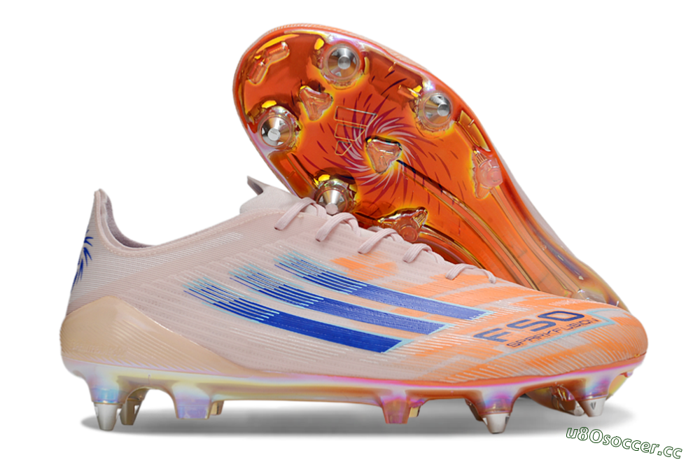 Men's Adidas F50 Elite SG Soft Ground Low-Tops Football Boots - Pink/Orange/Blue 2