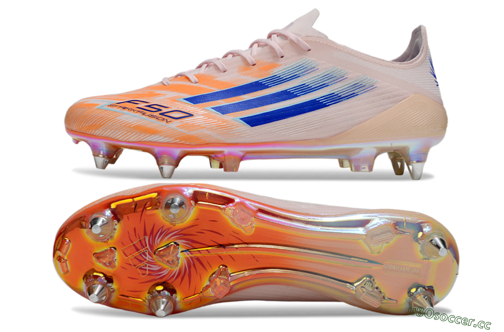 Men's Adidas F50 Elite SG Soft Ground Low-Tops Football Boots - Pink/Orange/Blue 1