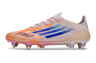 Men's Adidas F50 Elite SG Soft Ground Low-Tops Football Boots - Pink/Orange/Blue