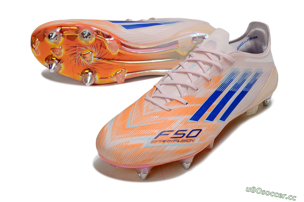 Men's Adidas F50 Elite SG Soft Ground Low-Tops Football Boots - Pink/Orange/Blue 3