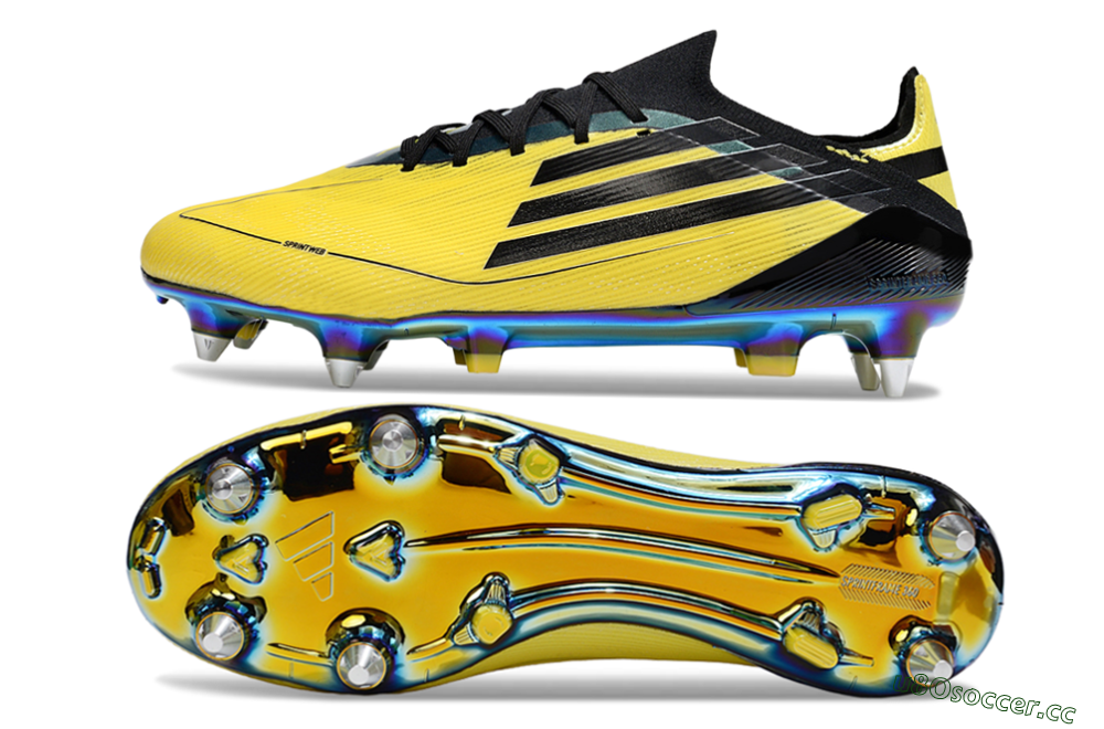 Men's Adidas F50 Elite SG Soft Ground Low-Tops Football Boots - Yellow/Black/Gold 1