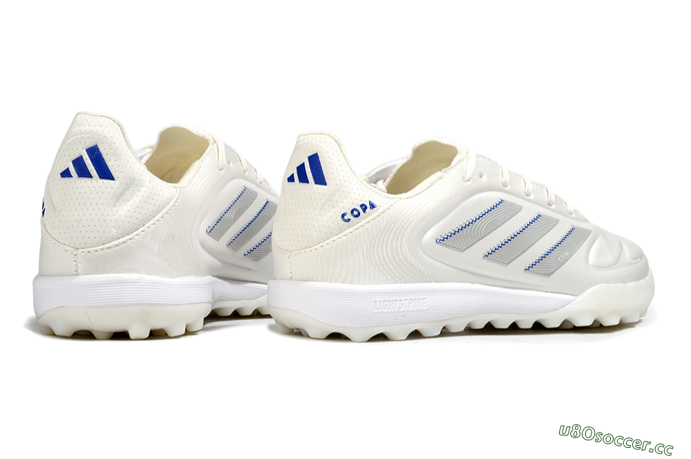 Men's Adidas Copa Pure 3 TF Artificial Turf Low-Tops Football Shoes - Beige/Blue/White 6
