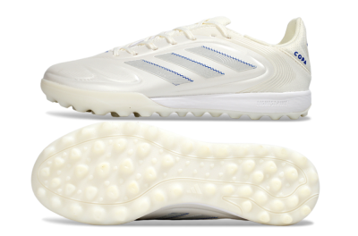 Men's Adidas Copa Pure 3 TF Artificial Turf Low-Tops Football Shoes - Beige/Blue/White