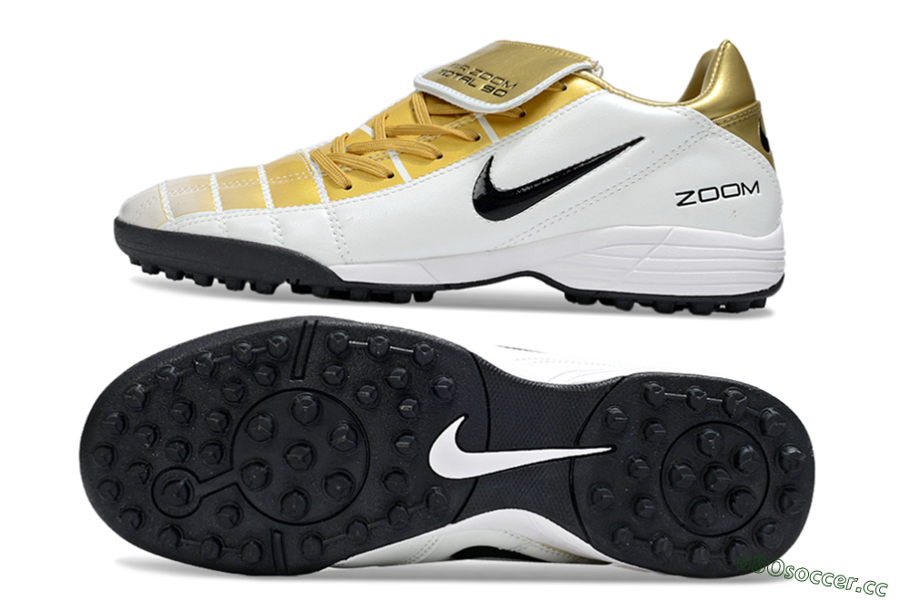 Men's Nike Total 90 III TF Artificial Turf Low-Tops Football Shoes - Gold/Beige/Black 1