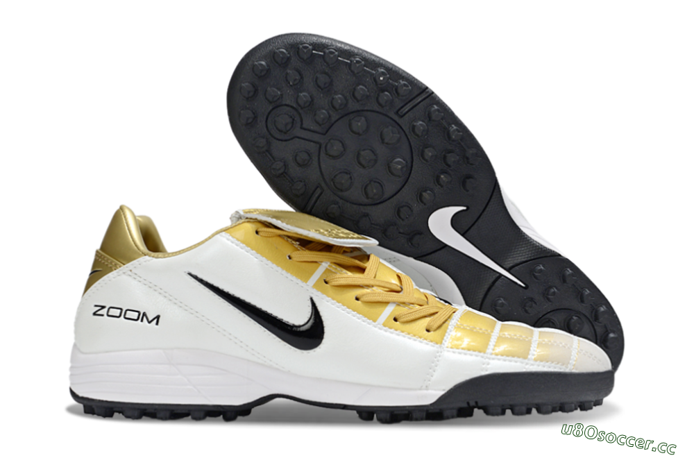 Men's Nike Total 90 III TF Artificial Turf Low-Tops Football Shoes - Gold/Beige/Black 2