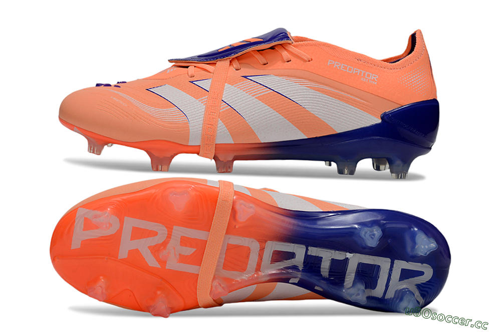 Men's Adidas Predator Elite 25 Foldover Tongue FG Firm Ground Low-Tops Football Boots - Orange/Purple/Blue 1