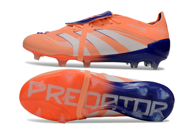 Men's Adidas Predator Elite 25 Foldover Tongue FG Firm Ground Low-Tops Football Boots - Orange/Purple/Blue