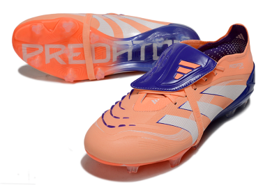 Men's Adidas Predator Elite 25 Foldover Tongue FG Firm Ground Low-Tops Football Boots - Orange/Purple/Blue