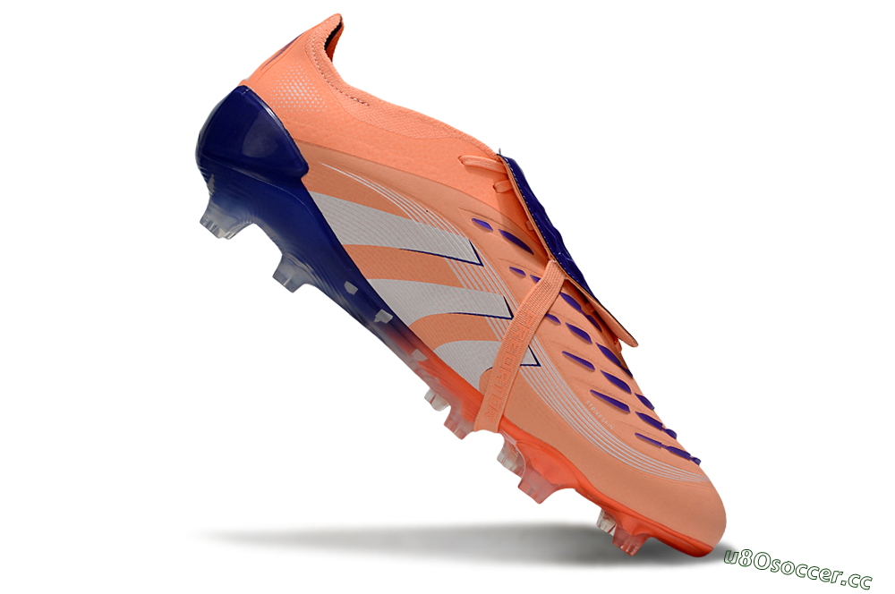 Men's Adidas Predator Elite 25 Foldover Tongue FG Firm Ground Low-Tops Football Boots - Orange/Purple/Blue 4