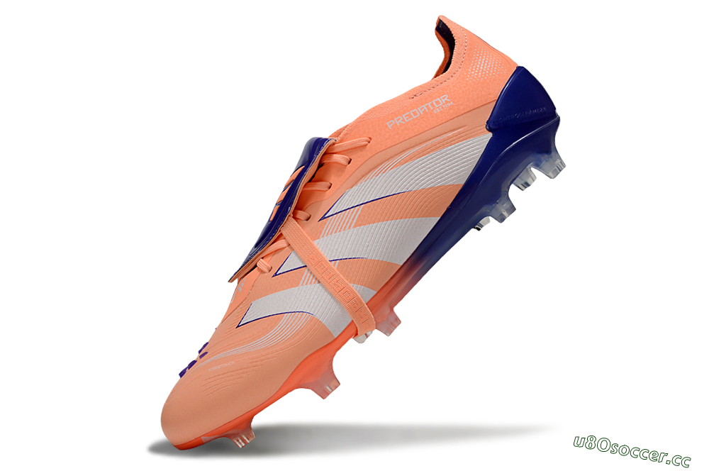 Men's Adidas Predator Elite 25 Foldover Tongue FG Firm Ground Low-Tops Football Boots - Orange/Purple/Blue 5