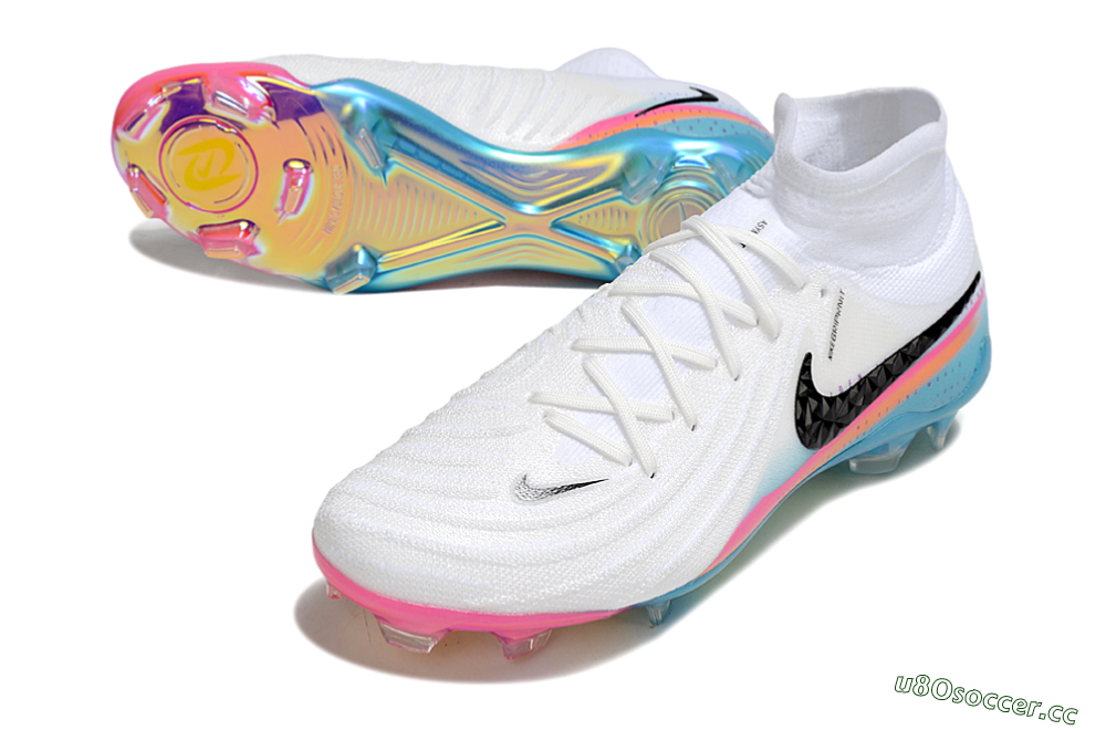 Men's Nike Phantom Luna Elite FG Firm Ground Low-Tops Football Boots - White/Red/Blue 3